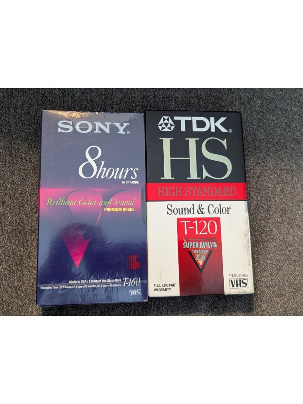 Sony T-160 & TDK HS T-120 VHS Blank Video Cassettes